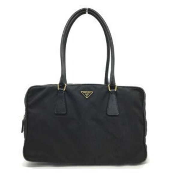 PRADA Shoulder Bag Nylon Leather Black - Picture 1 of 7